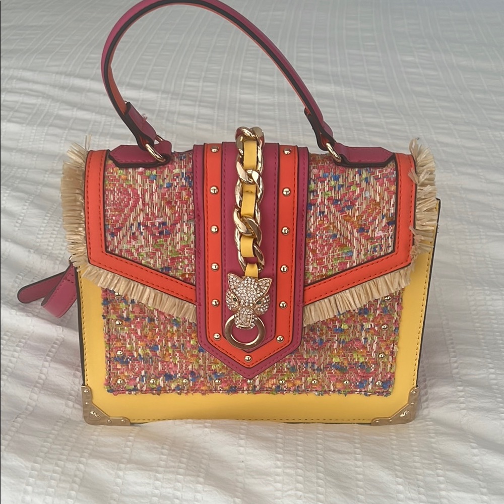 NWOT ALDO Colorful Women's Handbag with Gold Accents
